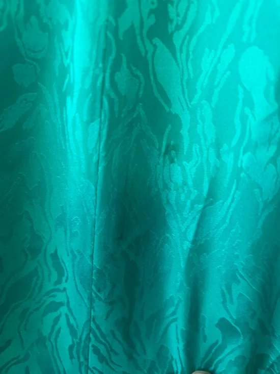 Vintage 100% Silk A-Line Midi Skirt in Teal - Picture 5 of 7